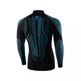T-shirt termoattiva moto uomo REBELHORN THERM II nera/blu