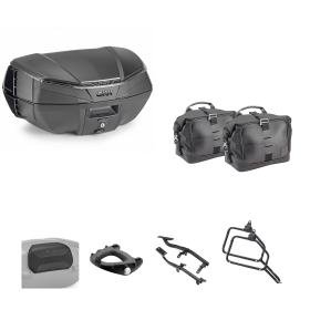 Kit GIVI bauletto V49 AIR borsa CORIUM nero fumè 49/13L per YAMAHA