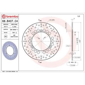 Disque de frein fixe BREMBO 68B407C4 Série Or D.267 Épaisseur 5 mm 3 trous pour YAMAHA