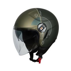 Casco Demi-Jet ORIGINE ALPHA UPNDOWN verde opaco