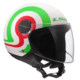 Casco Jet LS2 OF558 SPHERE LUX II Urby Bianco Opaco Verde Rosso