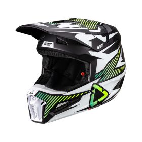 LEATT Moto 3.5 Kids motocross helmet Storm Teal with Vizion 2.5s goggles