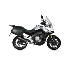 MIVV Black Slip-on Muffler Oval Carbon End Cap for CF MOTO 650mt 2025