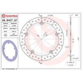 Disque de frein fixe BREMBO 68B407G7 Gold Series D.320 Épaisseur 5mm 5 trous pour HONDA