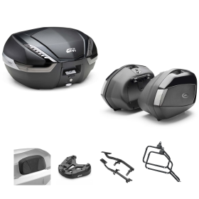 GIVI V47 TECH Top Case Kit V35 TECH Black/Smoke 47/35L for SUZUKI