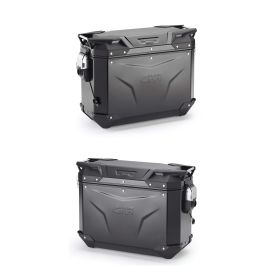 GIVI TREKKER OUTBACK EVO Black Aluminum Side Bag Kit 37L for MORINI X-CAPE MOTORCYCLE