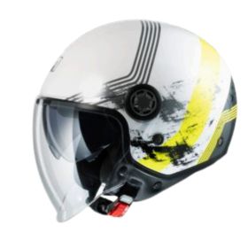 Casco Jet MPH ONE Rusty Bianco Giallo