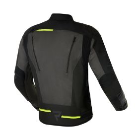 Giacca moto uomo REBELHORN BORG nera/grigia scuro/gialla fluo