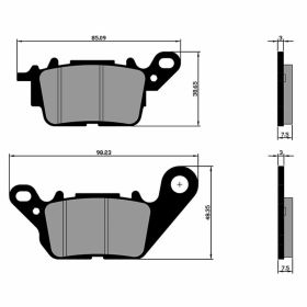 POLINI ORIGINAL brake pad pair 85.09x38.65x7.5/98.23x48.35x7.5 mm
