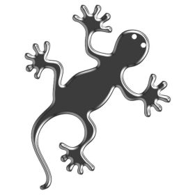 3D Aufkleber T4TUNE Schwarzer Gecko