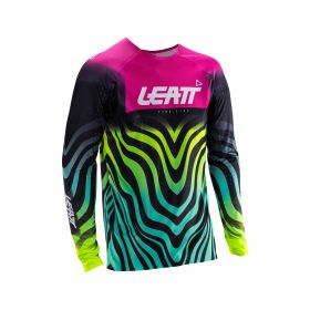 Maillot motocross LEATT Moto 5.5 UltraWeld Tiger rose vert filet élastique