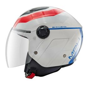Casco Demi Jet MPH STAR Street Bianco Blu Rosso