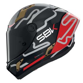 Casco integrale NOLAN X-804 RS Ultra Carbon SBK 360 nero rosso