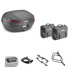 Kit GIVI bauletto ARENA borsa X-LINE nero rosso 45/33L per SUZUKI DL V STROM