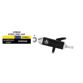 ARROW genehmigter urbaner schwarz Alu Slip-On Schalldämpfer Stahl-Endkappe Zontes ZT368-G