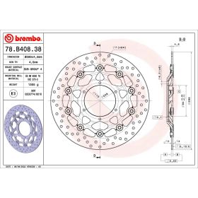 BREMBO schwimmende Bremsscheibe 78B40838 Gold-Serie D.296 Dicke 4,5 mm 6 Löcher für HONDA