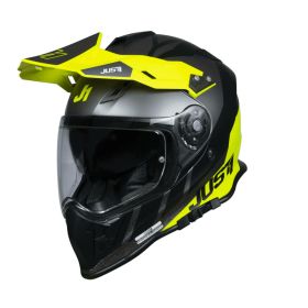 Casco Enduro JUST1 J34 PRO OUTERPSACE bianco/gialllo fluo/nero