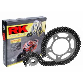 Kit trasmissione RK catena XRE aperta nero 106 maglie 520 corona 42 z pignone racing 13 z