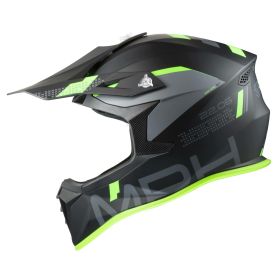 Casco Motocross MPH JUMPER MX Bit Nero Opaco Verde Fluo