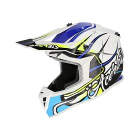 Casco cross ACERBIS Linear 22-06 Graphic bianco/blu