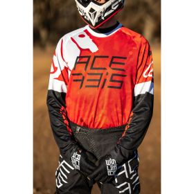 Maglia ACERBIS Off Road poliestere J-Windy Vented Watermark rossa/bianca