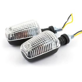 Coppia Frecce Mini Rettangolari Universali STR8 Nero Trasparente Gambo Corto