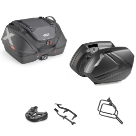 Kit de top case GIVI X-LINE V37 TECH Carbon Look/Fumé 40/37L pour KAWASAKI KLE VERSYS