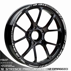 SET ADESIVI RUOTA SPORT BIANCO ARGENTO PER