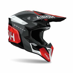 AIROH WRAAAP CONQUER Glänzender Roter Kreuzhelm