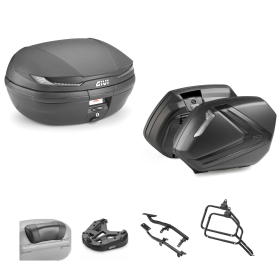 GIVI ARENA TECH luggage case V37 TECH smoked black 45/37L for SUZUKI DL V STROM