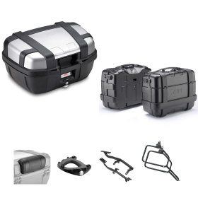 Kit de bagages GIVI TREKKER en aluminium gris/noir 52/33L pour YAMAHA