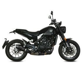 Silencieux Slip-On OVAL carbone noir embout pour BENELLI LEONCINO 500 approuvé par MIVV