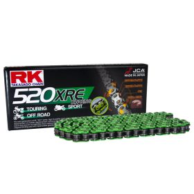 Kit trasmissione RK catena XRE aperta verde 112 maglie 520 corona nera 48 z pignone 15 z