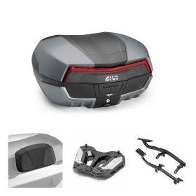 GIVI MAXIA 5 Topcase Graphit Rot 58L für YAMAHA TRACER 7
