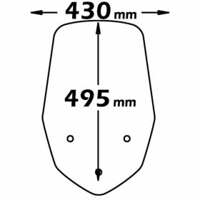 Pare-brise interchangeable ISOTTA avec supports 495x430mm pour PIAGGIO