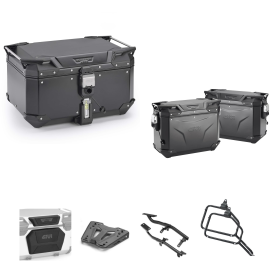 GIVI EVO SMART Aluminum Black Top Case 58/37L for MOTO GUZZI V85 TT