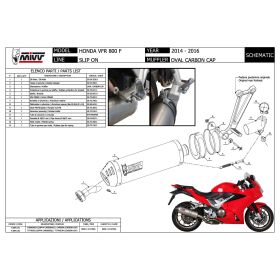 Marmitta Slip-on MIVV Oval omologata in carbonio per HONDA vfr 800 f