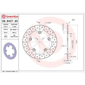 BREMBO Feststehende Bremsscheibe 68B40785 Gold Serie D.240 Dicke 5mm 5 Löcher für SUZUKI