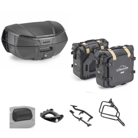 Kit GIVI bauletto V49 AIR borsa CANYON nero fumè 49/25L per HUSQVARNA NORDEN 901
