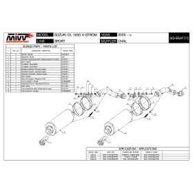 MIVV Oval Slip-on Double Muffler approuvé en carbone pour SUZUKI V-Strom 1000