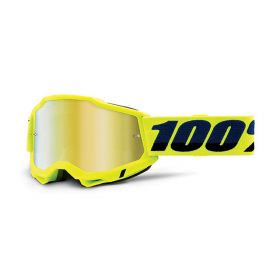 Maschera Motocross 100% Accuri 2 Giallo Lente Specchio Oro