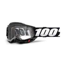 Motocross Maske 100% Accuri 2 Enduro Schwarz Klare Linse