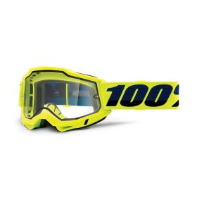 Motocross Goggle 100% Accuri 2 Enduro Yellow Transparent Lens