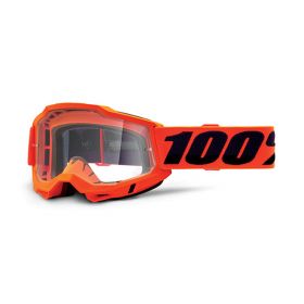 Motocross Maske 100% Accuri 2 OTG Orange Klare Linse