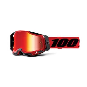 Maschera Motocross 100% Racecraft 2 Rosso Lente Specchio Rosso