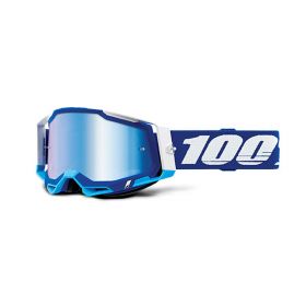 Masque Motocross 100% Racecraft 2 Bleu Lentille Miroir Bleue