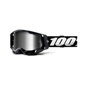 Maschera Motocross 100% Racecraft 2 Nero Lente Specchio Argento