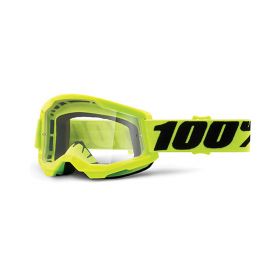Motocross Goggle 100% Strata 2 Yellow Transparent Lens