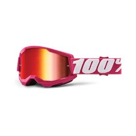 Maschera Motocross 100% Strata 2 Fletcher Lente Specchio Rosso