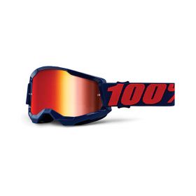 Motocross Goggle 100% Strata 2 Masego Red Mirror Lens